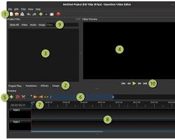 Free and open-source video editing software for students, showing the timeline and preview window.